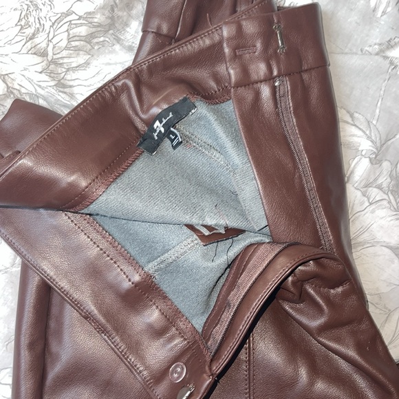 Brown leather pants (L) - Picture 2 of 3